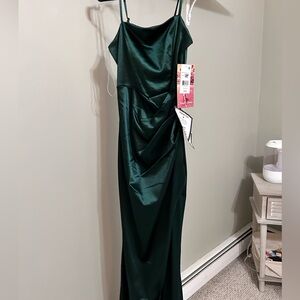 Satin Green Maxi Dress